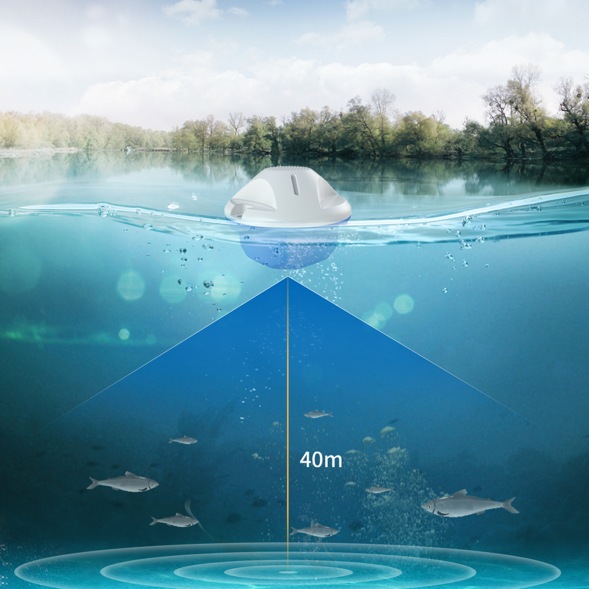 Fish Finder Sonar Transducer with depth range of 130 feet